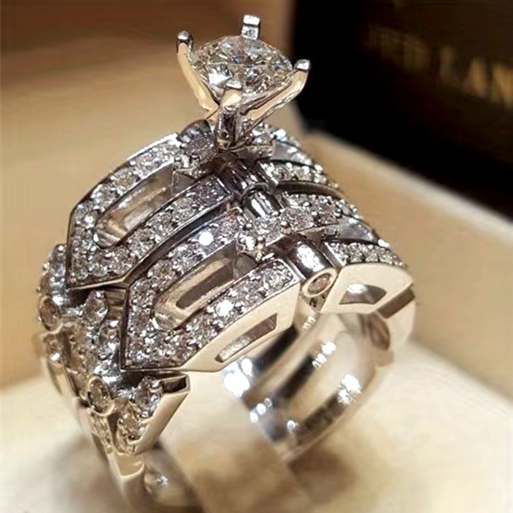 NEW Woman’s Rhinestone Buckle Style Silver Tone Bridal Set Fashion Jewelry